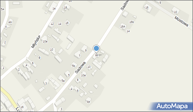 Płoty, Sadowa, 12, mapa Płoty