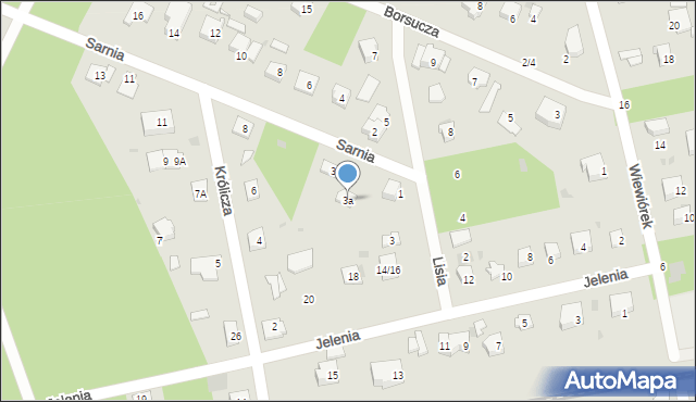 Podkowa Leśna, Sarnia, 3a, mapa Podkowa Leśna