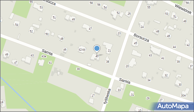 Podkowa Leśna, Sarnia, 40, mapa Podkowa Leśna