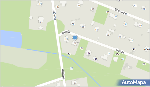 Podkowa Leśna, Sarnia, 53, mapa Podkowa Leśna