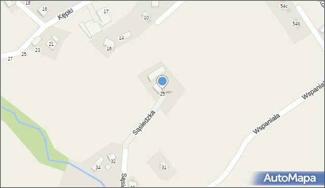Pogórze, Sąsiedzka, 25, mapa Pogórze