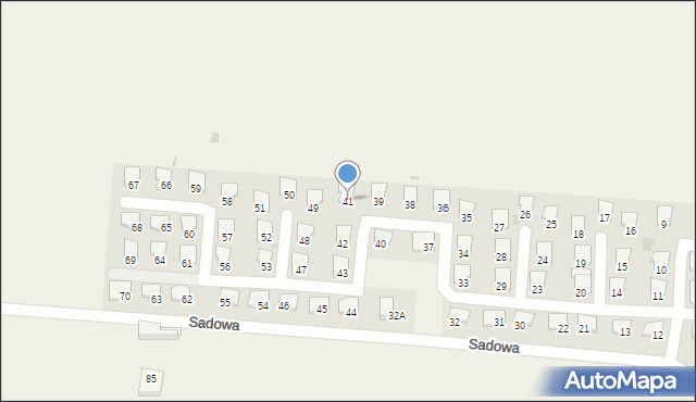 Popów, Sadowa, 41, mapa Popów