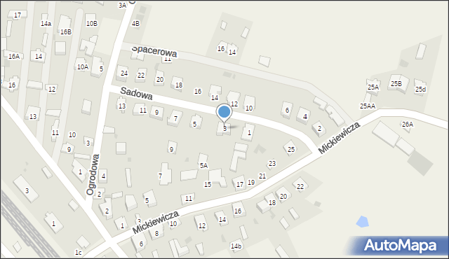 Poraj, Sadowa, 3, mapa Poraj