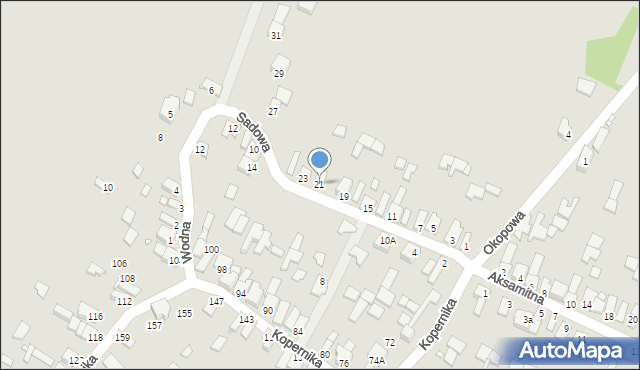 Poręba, Sadowa, 21, mapa Poręba