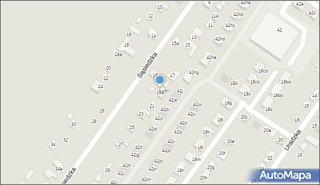 Poznań, Sąsiedzka, 19a, mapa Poznania