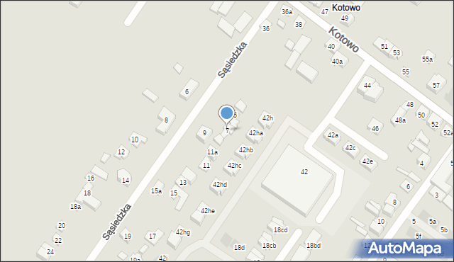 Poznań, Sąsiedzka, 7, mapa Poznania
