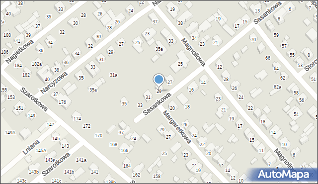 Poznań, Sasankowa, 29, mapa Poznania