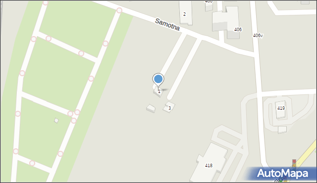 Poznań, Samotna, 1, mapa Poznania