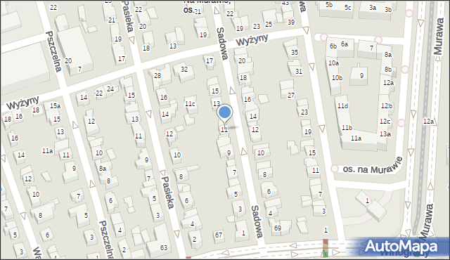 Poznań, Sadowa, 11, mapa Poznania