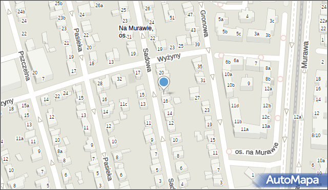 Poznań, Sadowa, 16a, mapa Poznania