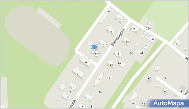 Prabuty, Sanatoryjna, 13, mapa Prabuty