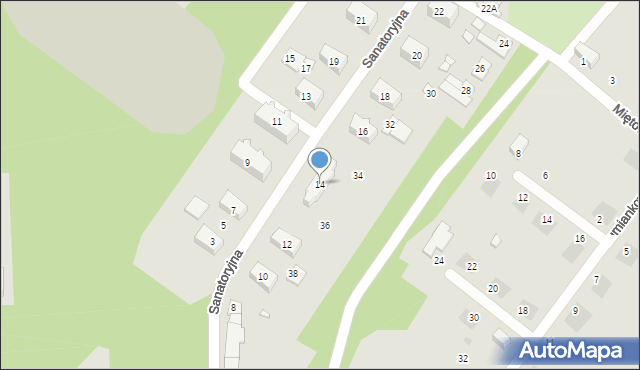 Prabuty, Sanatoryjna, 14, mapa Prabuty