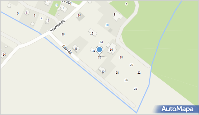 Pruszewiec, Sarnia, 32, mapa Pruszewiec