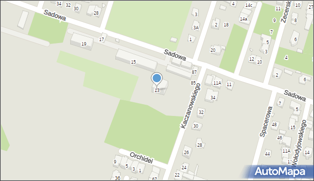 Pruszków, Sadowa, 13, mapa Pruszków