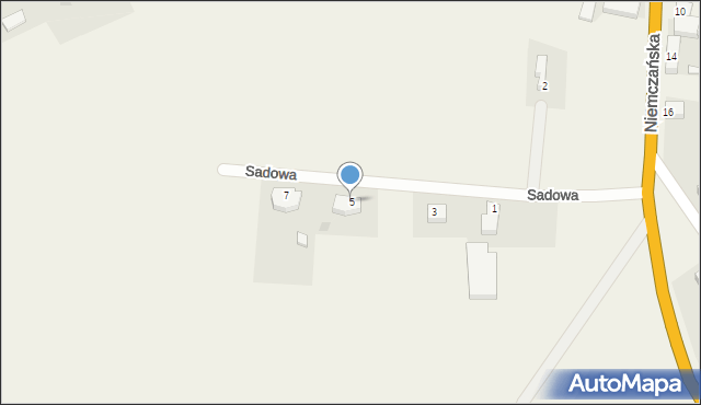 Przerzeczyn-Zdrój, Sadowa, 5, mapa Przerzeczyn-Zdrój