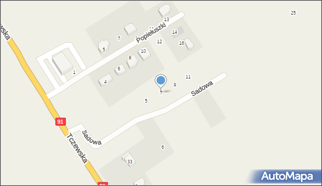 Pszczółki, Sadowa, 7, mapa Pszczółki