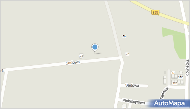 Pszczyna, Sadowa, 45, mapa Pszczyny
