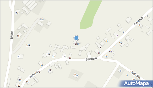 Pysznica, Sanowa, 14B, mapa Pysznica
