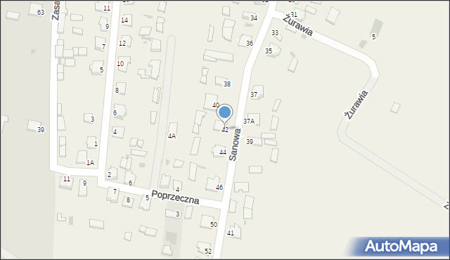 Pysznica, Sanowa, 42, mapa Pysznica