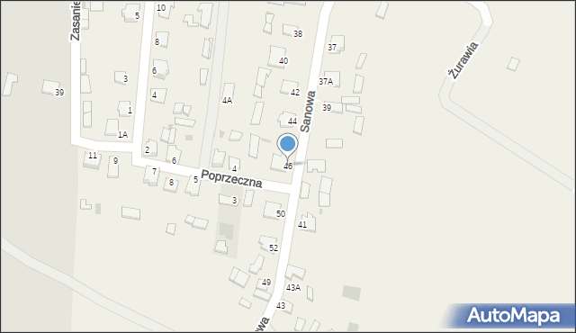 Pysznica, Sanowa, 46, mapa Pysznica