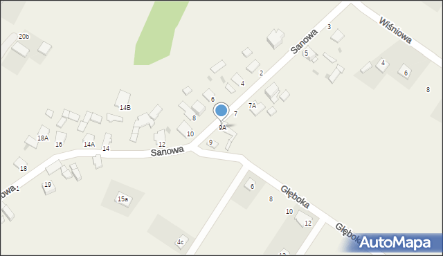 Pysznica, Sanowa, 9A, mapa Pysznica