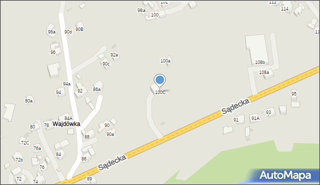 Rabka-Zdrój, Sądecka, 100C, mapa Rabka-Zdrój