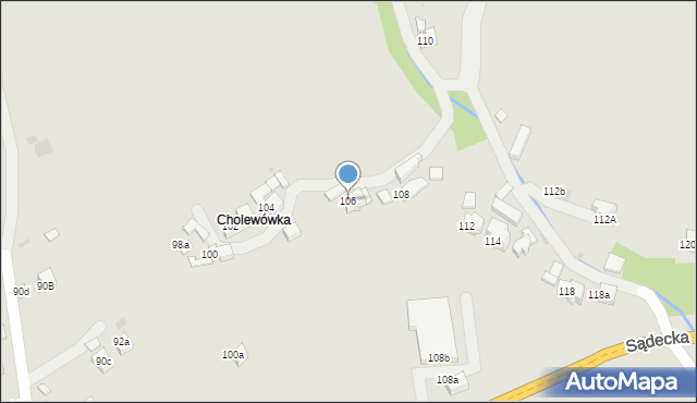 Rabka-Zdrój, Sądecka, 106, mapa Rabka-Zdrój