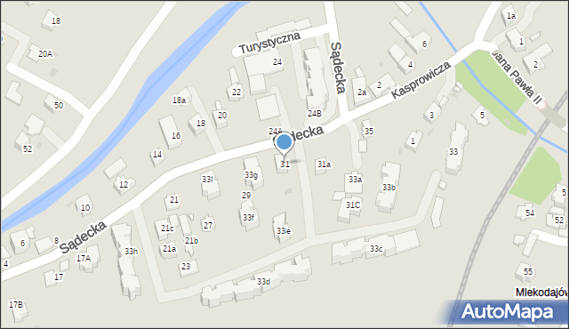 Rabka-Zdrój, Sądecka, 31, mapa Rabka-Zdrój