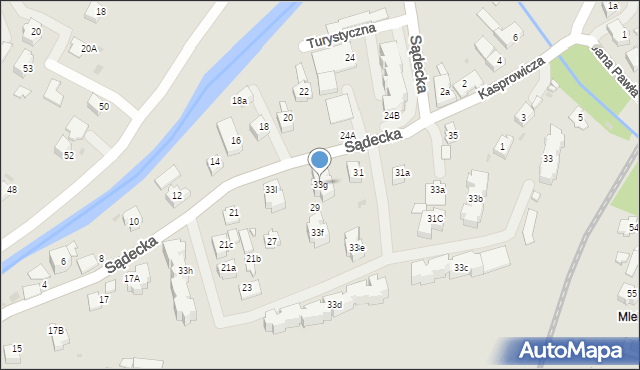 Rabka-Zdrój, Sądecka, 33g, mapa Rabka-Zdrój