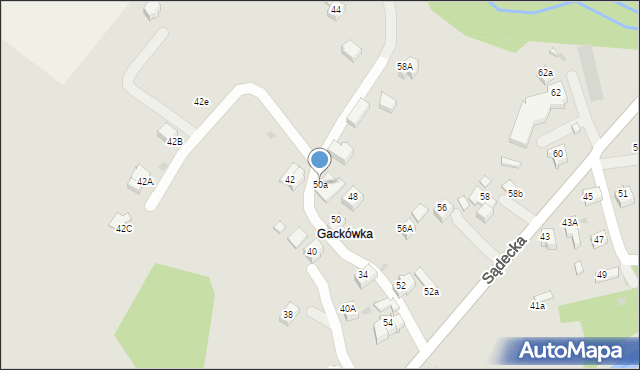 Rabka-Zdrój, Sądecka, 50a, mapa Rabka-Zdrój