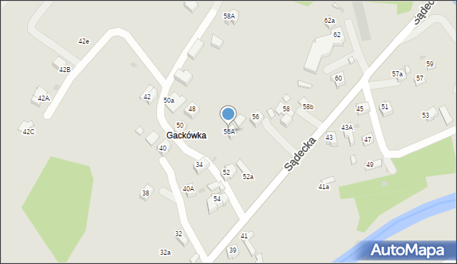 Rabka-Zdrój, Sądecka, 56A, mapa Rabka-Zdrój