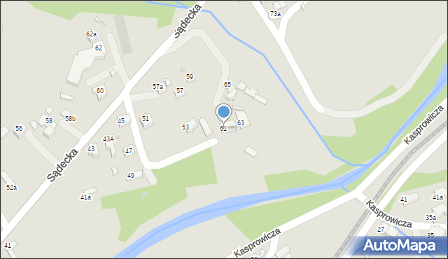 Rabka-Zdrój, Sądecka, 61, mapa Rabka-Zdrój