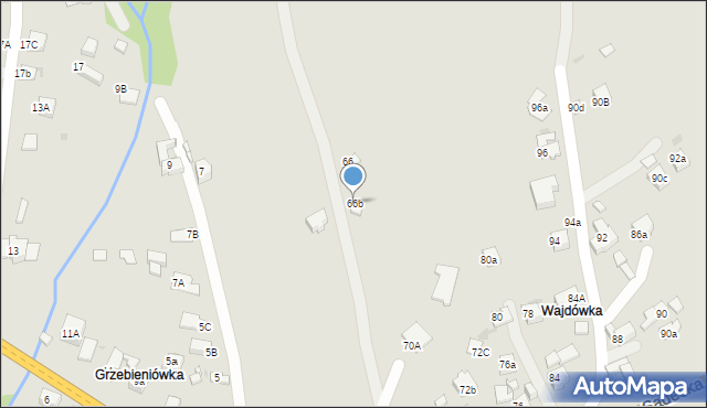 Rabka-Zdrój, Sądecka, 66b, mapa Rabka-Zdrój