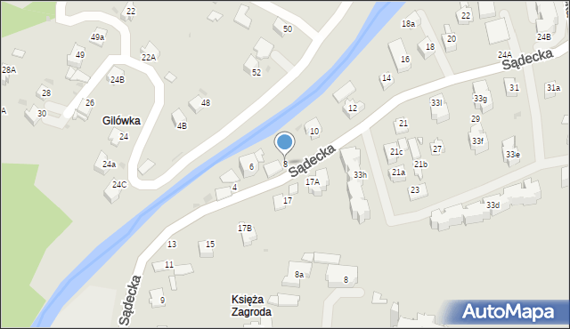 Rabka-Zdrój, Sądecka, 8, mapa Rabka-Zdrój