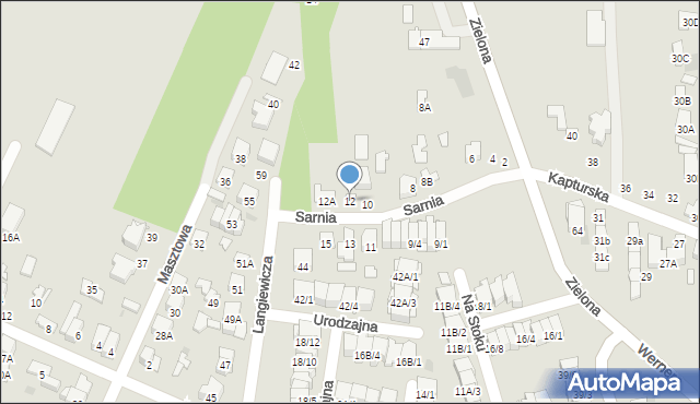 Radom, Sarnia, 12, mapa Radomia