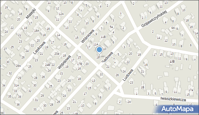 Radom, Sadowa, 12, mapa Radomia