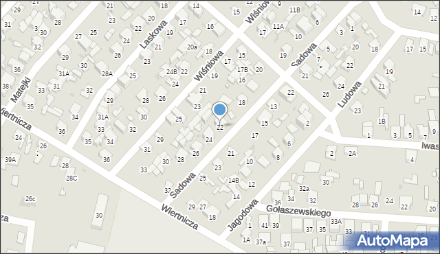 Radom, Sadowa, 22, mapa Radomia