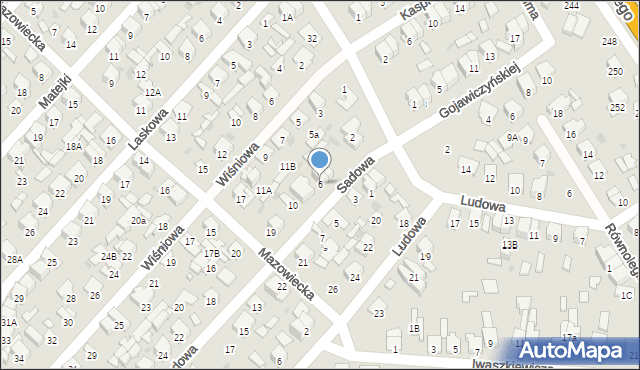 Radom, Sadowa, 6, mapa Radomia