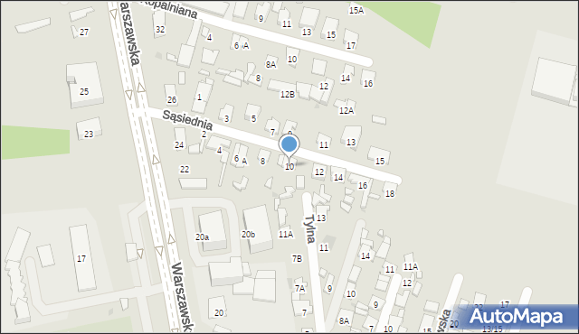 Radom, Sąsiednia, 10, mapa Radomia