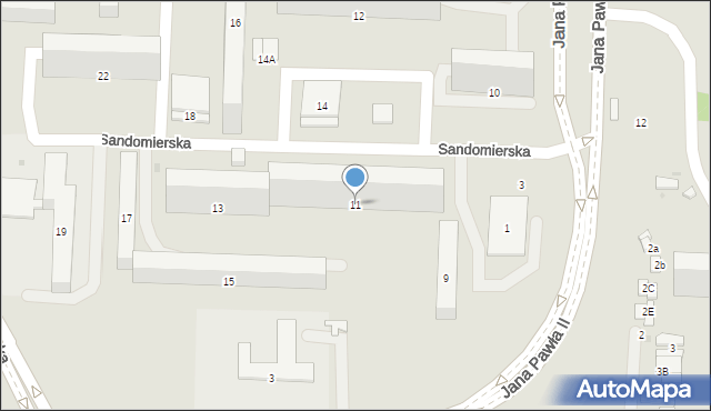 Radom, Sandomierska, 11, mapa Radomia