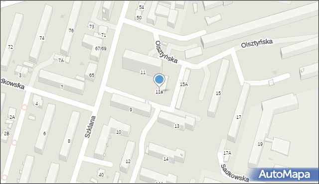 Radom, Sadkowska, 11a, mapa Radomia