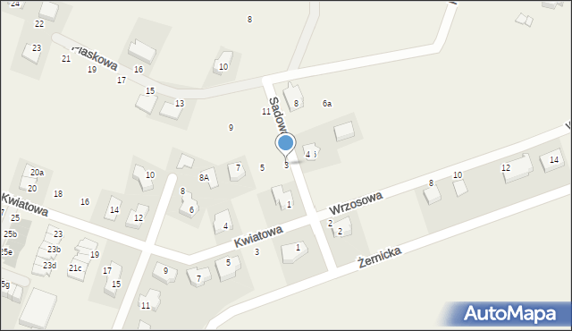 Radomierzyce, Sadowa, 3, mapa Radomierzyce