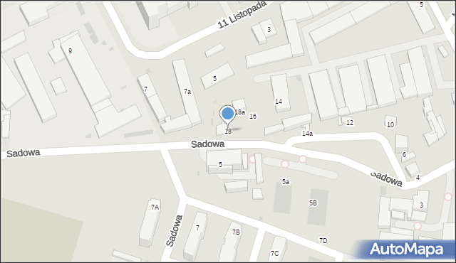 Radomsko, Sadowa, 18, mapa Radomsko