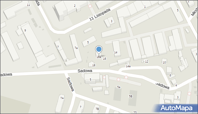 Radomsko, Sadowa, 18a, mapa Radomsko