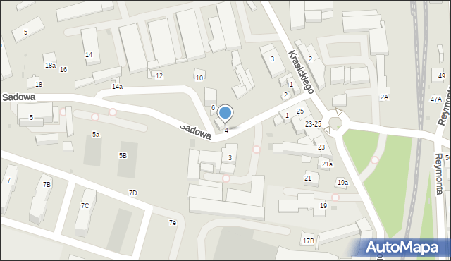 Radomsko, Sadowa, 4, mapa Radomsko