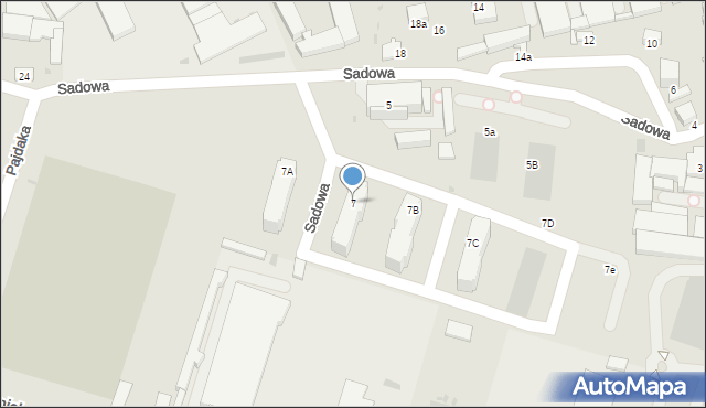 Radomsko, Sadowa, 7, mapa Radomsko