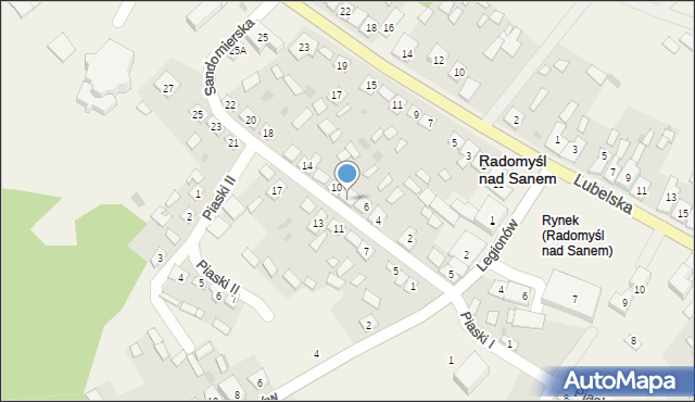 Radomyśl nad Sanem, Sandomierska, 8, mapa Radomyśl nad Sanem