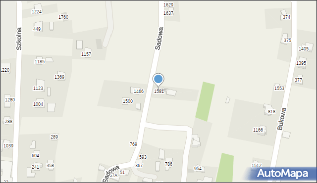 Radziechowy, Sadowa, 1581, mapa Radziechowy