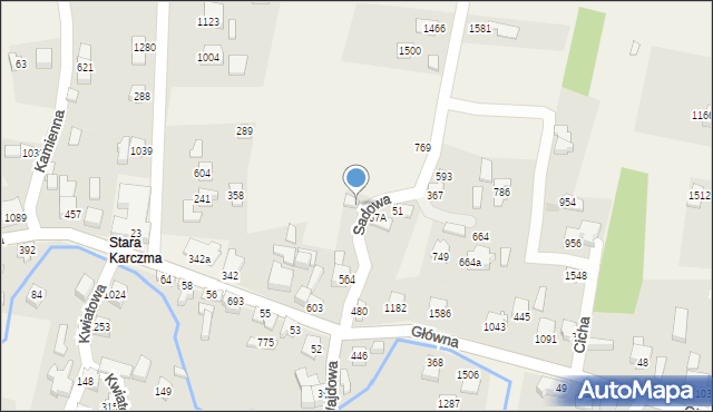 Radziechowy, Sadowa, 503, mapa Radziechowy