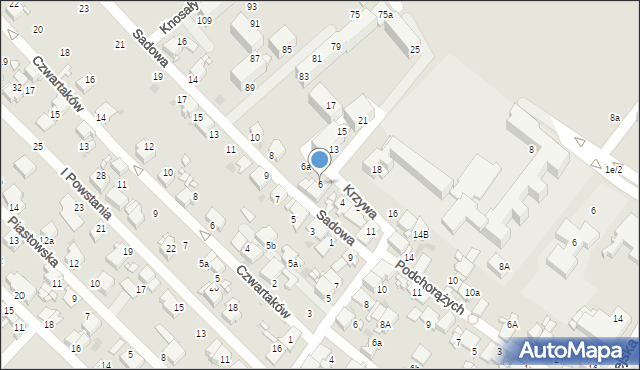 Radzionków, Sadowa, 6, mapa Radzionków